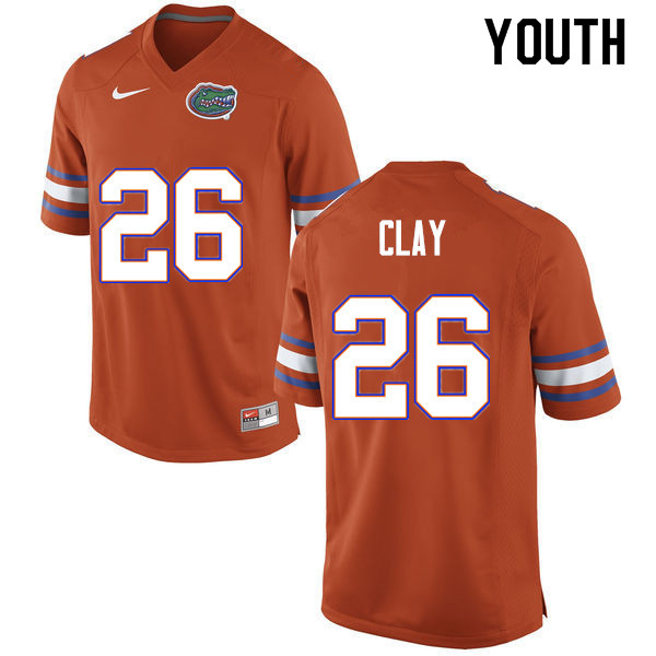 Youth #26 Robert Clay Florida Gators College Football Jerseys Sale-Orange